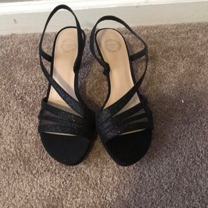 Black sparkle heels